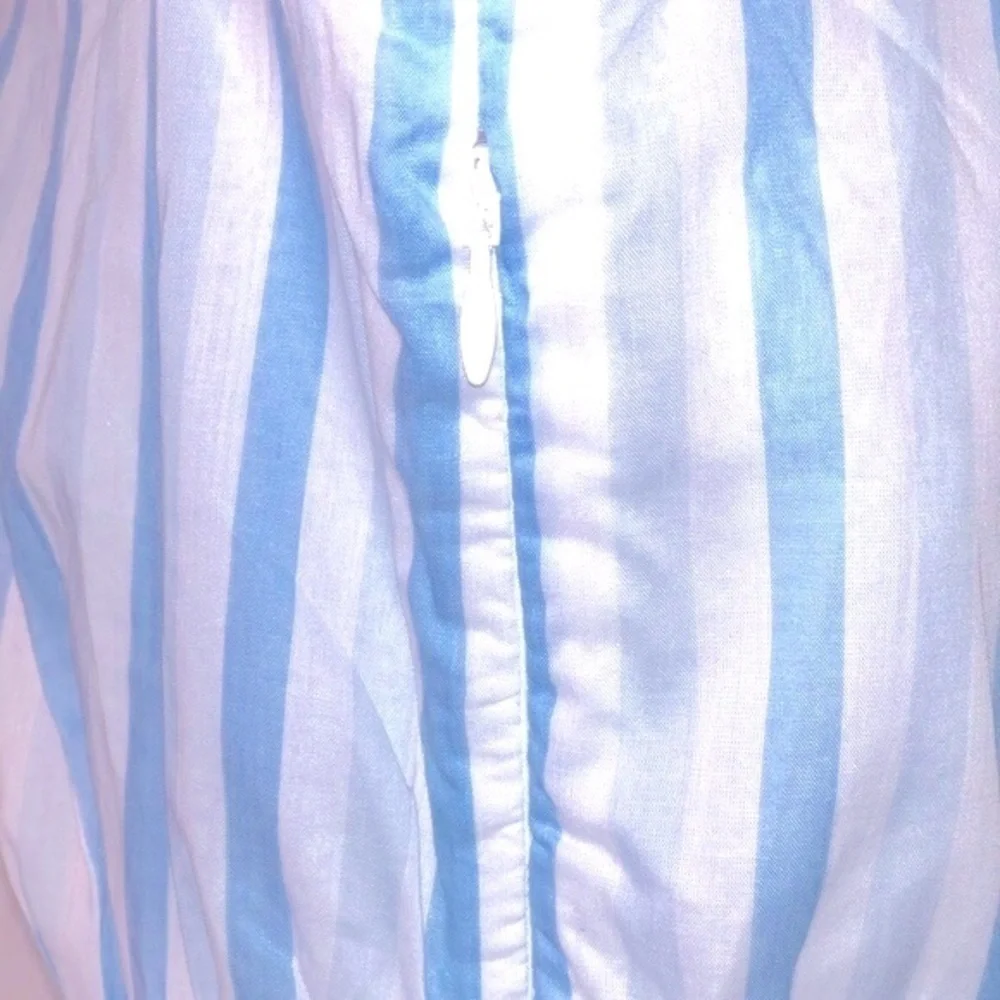 NWT J.Crew Women Blue/White Stripes Midi Dress with Puff Sleeve short. Size S